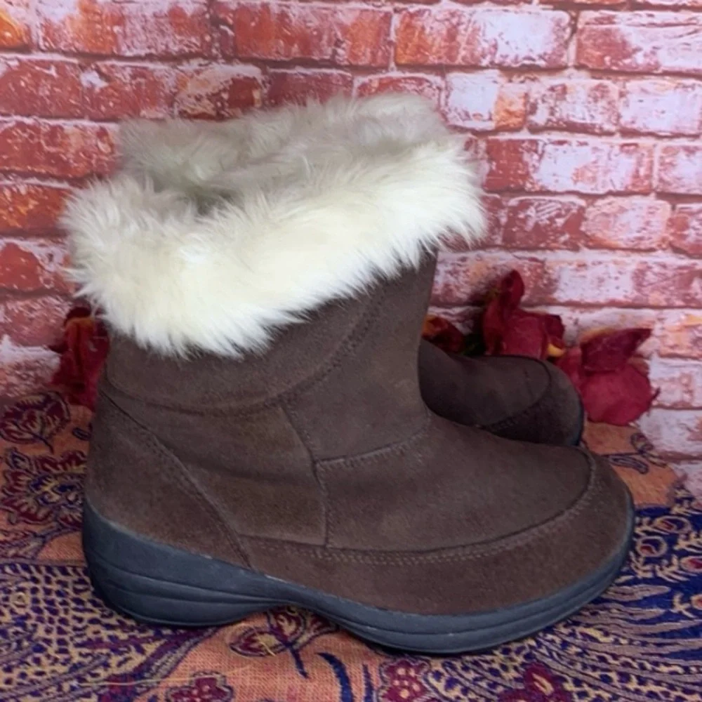 Sorel Chocolate Brown Waterproof Suede Fur Trimmed Northern Lite Ski Boo…
